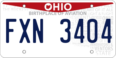OH license plate FXN3404