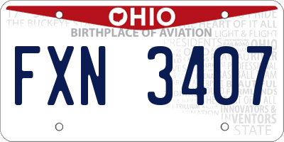 OH license plate FXN3407