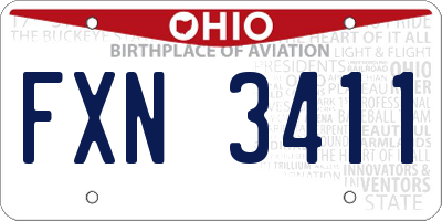 OH license plate FXN3411