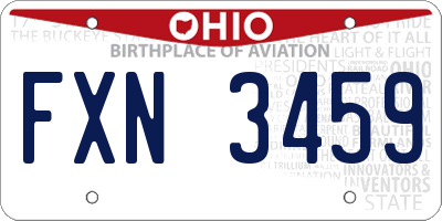 OH license plate FXN3459