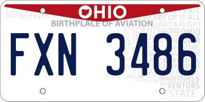 OH license plate FXN3486
