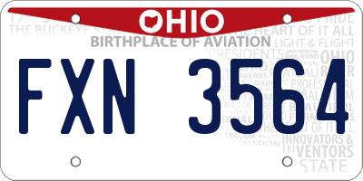 OH license plate FXN3564