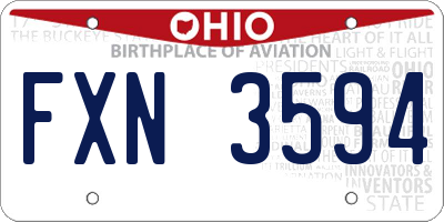 OH license plate FXN3594