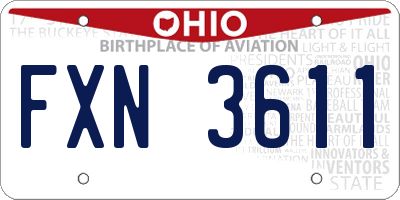OH license plate FXN3611