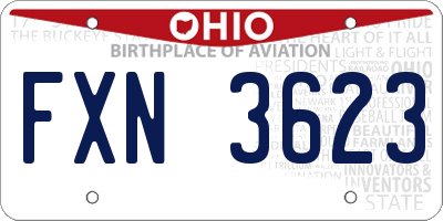 OH license plate FXN3623