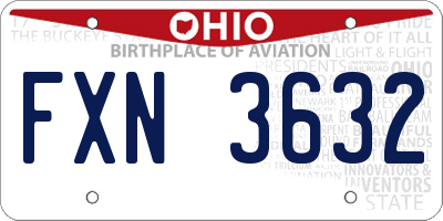OH license plate FXN3632