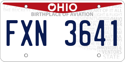 OH license plate FXN3641