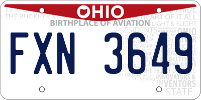 OH license plate FXN3649