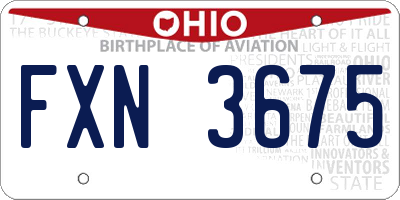 OH license plate FXN3675