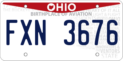 OH license plate FXN3676