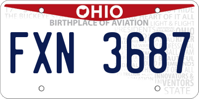 OH license plate FXN3687