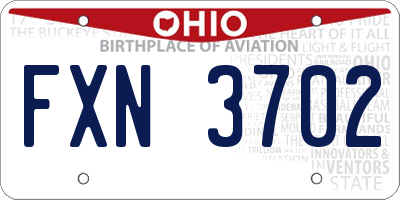 OH license plate FXN3702