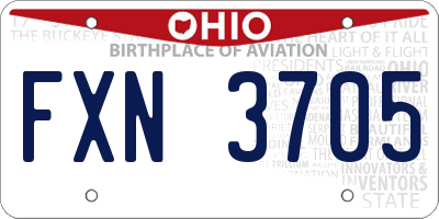 OH license plate FXN3705