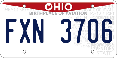 OH license plate FXN3706