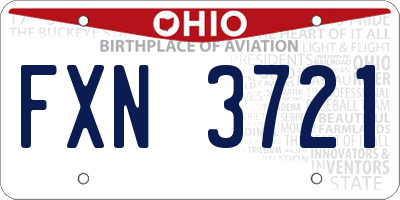 OH license plate FXN3721
