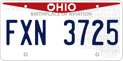 OH license plate FXN3725