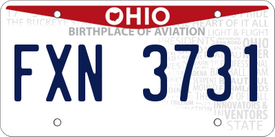 OH license plate FXN3731