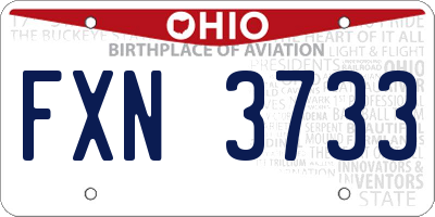 OH license plate FXN3733