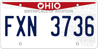 OH license plate FXN3736