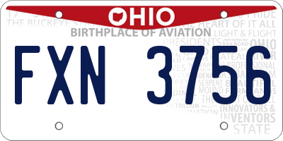 OH license plate FXN3756