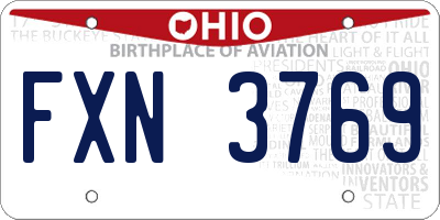 OH license plate FXN3769