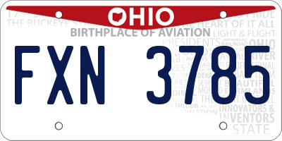 OH license plate FXN3785