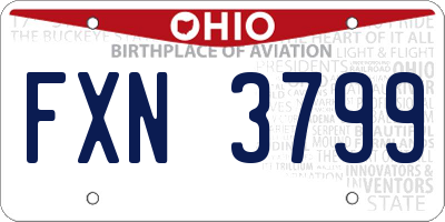 OH license plate FXN3799
