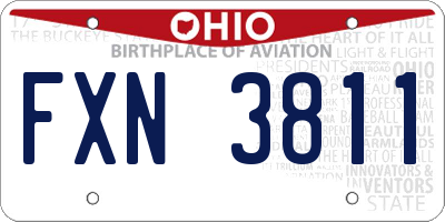 OH license plate FXN3811