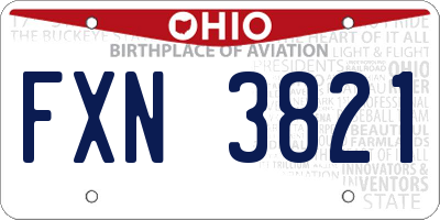 OH license plate FXN3821
