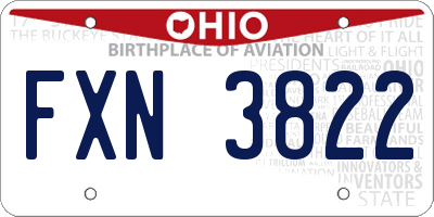 OH license plate FXN3822