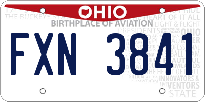 OH license plate FXN3841