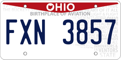 OH license plate FXN3857