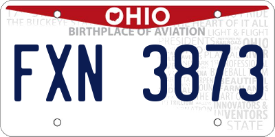 OH license plate FXN3873