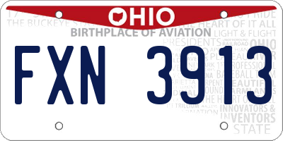 OH license plate FXN3913