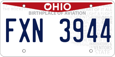 OH license plate FXN3944