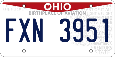 OH license plate FXN3951
