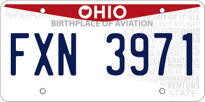 OH license plate FXN3971