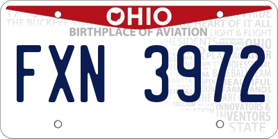 OH license plate FXN3972