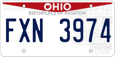 OH license plate FXN3974