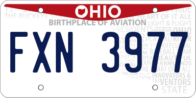OH license plate FXN3977