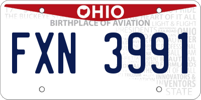 OH license plate FXN3991