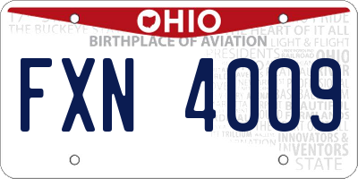 OH license plate FXN4009