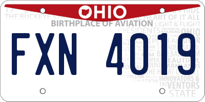 OH license plate FXN4019