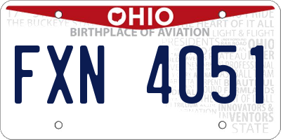 OH license plate FXN4051