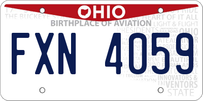 OH license plate FXN4059