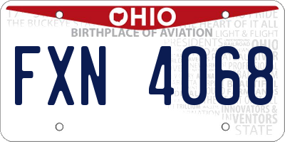 OH license plate FXN4068