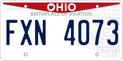 OH license plate FXN4073
