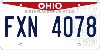 OH license plate FXN4078