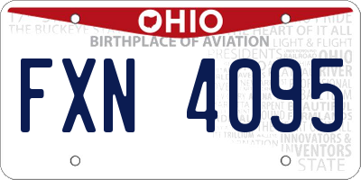OH license plate FXN4095