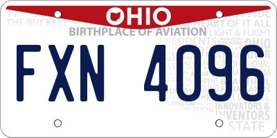 OH license plate FXN4096